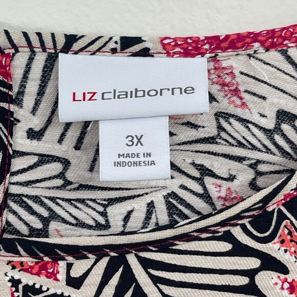Liz Claiborne Tropical Hawaiian Blouse 3X Vacation Slimming Lightweight - Picture 9 of 9